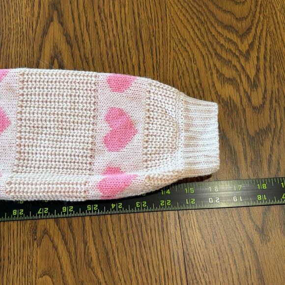 Jessica Simpson Pink Heart Knit Pattern Crewneck Sweater Size M - Picture 7 of 9